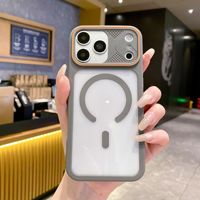 Coque de téléphone minimaliste en TPU+PC magnétique, couleur pastel doux, avec dissipation thermique et anti-traces de doigts, transparente, pour 15/16/17
