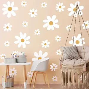 Daisy Muur Sticker Bloem Vinyl Muurstickers Bloemenstickers Schil En Stok Madeliefje Stickers Voor Kinderen Kinderkamer Muurkunst Slaapkamer