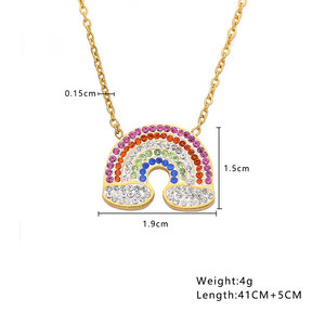 สร้อยคอโบฮีเมียนกันน้ำ ไม่หมอง ทำจากสแตนเลส 316 ชุบทอง 14k 18k สีรุ้งหลากสี สำหรับผู้หญิง - Product Image 3