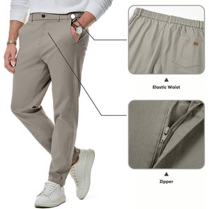 FOXA <b>Mens</b> Casual Joggers Pants Straight Fit Polyester Cotton Breathable With Side Pockets <b>Men's</b> Pants - Product Image 4