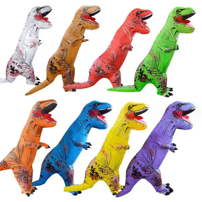 Tyrannosaurus Rex dinosaure réaliste vêtements gonflables festival fête drôle performance dinosaure
