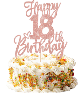 Glitter Happy <strong>18th</strong> <strong>Birthday</strong> Cake Topper Cheers to 18 Years <strong>Birthday</strong> <strong>Party</strong> <strong>Decorations</strong> for <strong>Birthday</strong> Anniversary <strong>Party</strong> Supplies - Product Image 1