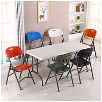 Tables pliantes rectangulaires en plastique de 150 cm pour patio, loisirs, camping, événements, fêtes, portables, tables pliantes en plastique pour centre de table