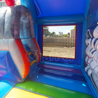 Château gonflable extérieur espace spatial avec toboggan, aire de jeux gonflable combinée, château gonflable commercial d'astronaute avec toboggan