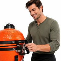 KIMSTONE Barbecue Kamado en céramique au charbon de bois de 13 pouces, couleur personnalisée, design sans fumée et portable