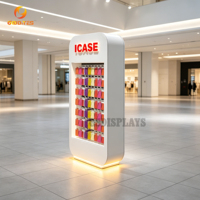 Aménagement de magasin de téléphonie mobile au design minimaliste blanc en forme de capsule, décoration de magasin de téléphonie mobile, support pour téléphone portable