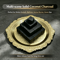 Charbon de coco personnalisé en briquettes haute densité, sans fumée, pour chicha et narguilé