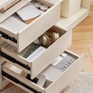 Scrivania Angolare Moderna in Legno Massello Stile Crema con Libreria Integrata per Camera da Letto e <span class=keywords><strong>Studio</strong></span>, Design Unico per <span class=keywords><strong>Soggiorno</strong></span> - Product Image 4