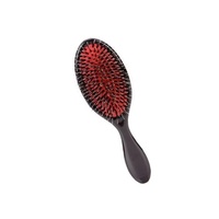 Brosse à cheveux coussinée antistatique compacte en poils de sanglier et nylon, plaquée or ionique, avec logo personnalisé, vente en gros