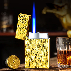 Encendedor de Cigarrillos Recargable de Butano con Relieve Metálico 3D, Control por Voz Inteligente, Diseño de Llama Doble, para Regalos Empresariales - Product Image 3