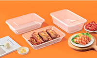 Bol carré jetable transparent en plastique PP pour emballage commercial, boîte à emporter pour restauration rapide, boîte à lunch, qualité alimentaire