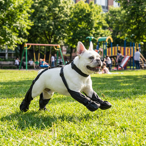नई हॉट सेलिंग लक्जरी ठोस पॉलिएस्टर वाटरप्रूफ कुत्ते जूते वसंत/ग्रीष्मकालीन आउटडोर चलने के लिए गैर-पर्ची एडजस्टेबल कुत्ते जूते - Product Image 3