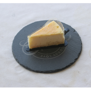 Set di Piatti in Ardesia per Formaggi e Bistecche, Tagliere Rotondo in Ardesia Nera - Product Image 1