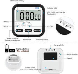 Supply Customized Electronic Kitchen <b>Digital</b> Timer Electronic Countdown Timer with Alarm <b>Clock</b> - Product Image 3