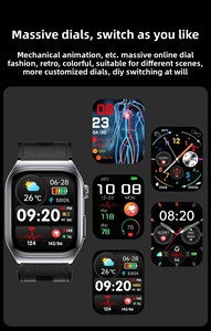 นาฬิกาอัจฉริยะ S15 aquaman AMOLED IP68กันน้ำทรงสี่เหลี่ยมติดตามการออกกำลังกาย ECG PPG เครื่องวัดอุณหภูมิการนอนหลับรับสาย - Product Image 2