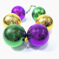 Perles géantes de carnaval de 80 mm en gros - Perles de carnaval personnalisées violettes, vertes, dorées, décoration de fête, collier de perles à lancer