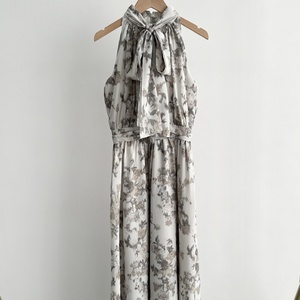 <span class=keywords><strong>Robe</strong></span> imprimée licou de luxe pour le printemps automne sans manches à lacets taille mince <span class=keywords><strong>Robe</strong></span> de bal <span class=keywords><strong>Robe</strong></span> Vintage fée Vestidos - Product Image 4