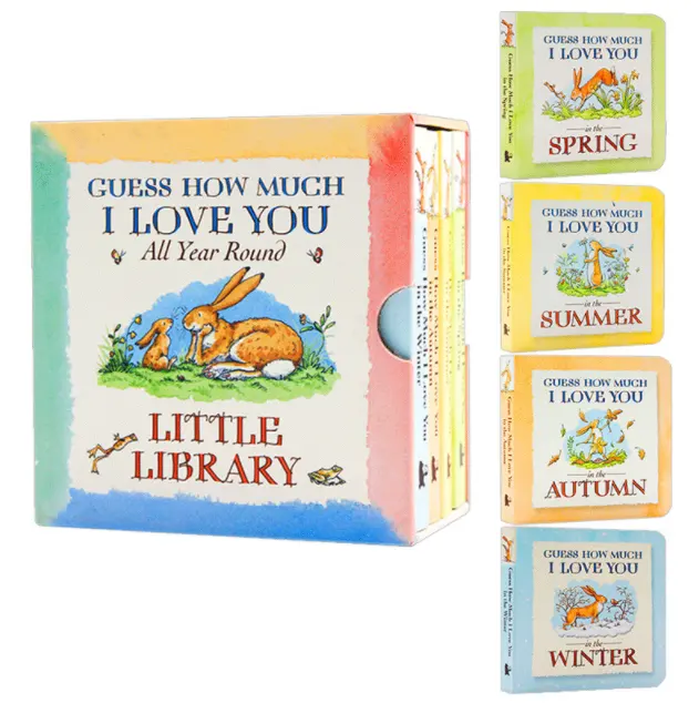 私はあなたをどれだけ愛しているかを推測します小さな図書館子供のための英語の絵本ストーリーカードボードの本子供の早期教育の本