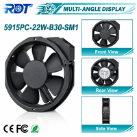 Ventilateur axial industriel 5915PC-22W-B30-SM1 220V AC à roulement à billes pour équipement électrique, unité de ventilation et de refroidissement, dissipation de chaleur
