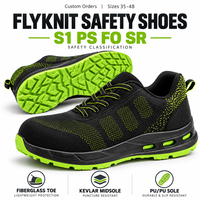Chaussures de sécurité personnalisées à embout composite, tige Flyknit, semelle intermédiaire anti-perforation en Kevlar, semelle extérieure en PU, S1 PS FO SR, chaussures de travail en gros