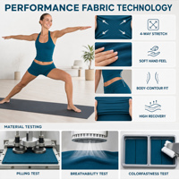 Ensemble de vêtements de sport pour femmes durables et personnalisés, 87% nylon, 13% élasthanne, débardeur de sport à bretelles, short de yoga plissé à la taille, leggings