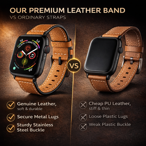 Correa Deportiva de Cuero Genuino con Punta en Forma de Cola para <span class=keywords><strong>Apple</strong></span> <span class=keywords><strong>Watch</strong></span> Series 8 7 6 5 4 3 <span class=keywords><strong>SE</strong></span> 9 Ultra 2 49 con Función Transpirable 38/42MM - Product Image 6