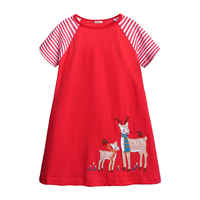 Vêtements pour filles de 1 à 6 ans, vente en gros, robes en coton à manches courtes pour enfants, robe d'été décontractée pour bébé fille