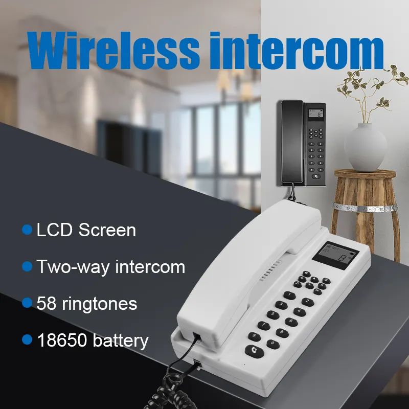 433MHz Telepon Interkom Audio Nirkabel Telepon Handset Aman Dapat Diperpanjang Jarak Jauh untuk Rumah Kantor Gudang Hotel Pabrik