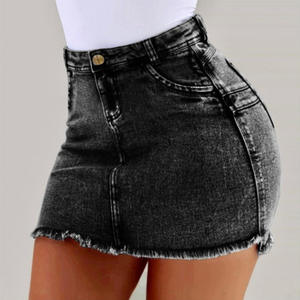 Gonne in denim a vita alta taglie forti, <span class=keywords><strong>mini</strong></span> <span class=keywords><strong>sexy</strong></span>, estive, slim fit - Product Image 4