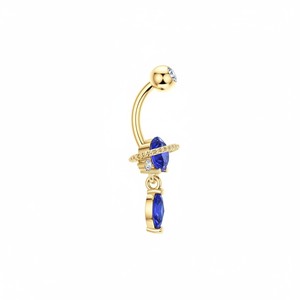 Anelli per <span class=keywords><strong>ombelico</strong></span> blu, anelli pendenti in <span class=keywords><strong>oro</strong></span> 14G per <span class=keywords><strong>ombelico</strong></span> da donna, gioielli per <span class=keywords><strong>piercing</strong></span> all'<span class=keywords><strong>ombelico</strong></span> in acciaio inossidabile - Product Image 2