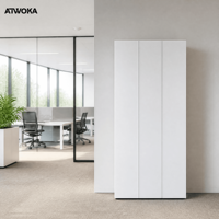 Armoire de classement verticale ATWOKA à trois portes verrouillables, meuble de bureau en bois pour l'archivage, idéal pour les bureaux de direction
