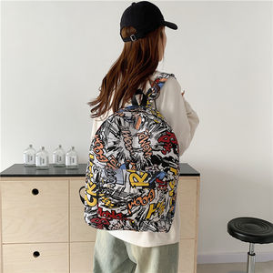 यूनिसेक्स स्कूल बैकपैक फैशन हैंडबैग बहु कार्यात्मक कंप्यूटर बैकपैक बड़ी क्षमता वर्णमाला हिप हॉप यात्रा बैकपैक - Product Image 3