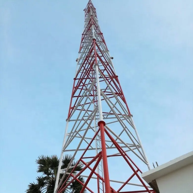 Estación Base de comunicación aérea para teléfono móvil, torre de mástil con Radio Ham de pie, Gsm