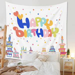 Joyeux anniversaire <span class=keywords><strong>tapisserie</strong></span> murale enfants chambre gâteau fête décoration fond anniversaire tapisseries - Product Image 4