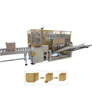 Automatic paper carton case box erector open folding erecting case packing machine