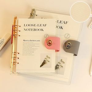 A5 B5 <b>Plastic</b> Clear PVC Budget Binder Journal Refillable <b>Transparent</b> Loose-leaf Ring Binder Notebook with Lock Leather Snap - Product Image 1