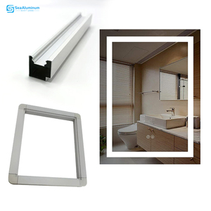 Marco personalizado <span class=keywords><strong>Espejo</strong></span> de pared Diseño moderno Perfiles de aluminio Iluminación <span class=keywords><strong>LED</strong></span> <span class=keywords><strong>Espejo</strong></span> de <span class=keywords><strong>baño</strong></span> dorado grande iluminado - Product Image 6