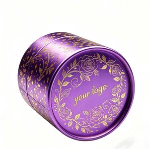 Custom Four-Color Printing Gold Foil Stamping Cylindrical Paper Box for Perfume Essential Oil Food Cosmetics Aromatherapy Gift - Product Image 3