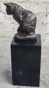 Escultura de estatua de gato de bronce de imitación antigua, decoraciones de Metal para exteriores de aluminio para el hogar, tamaño suministrado por fábrica, decoración del hogar - Product Image 2