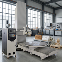 Routeur CNC vertical 5 axes haute précision Rongchi 1200x1200mm pour sculpture 3D complexe sur bois