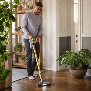 <span class=keywords><strong>Aspirateur</strong></span> balai <span class=keywords><strong>sans</strong></span> <span class=keywords><strong>fil</strong></span> léger avec plusieurs brosses, brosse anti-emmêlement, fonction séchage, autonomie de 45 min et grand bac à poussière de 0,6 L - Product Image 1