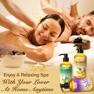 Huile de massage 100% naturelle à marque privée avec huiles essentielles d'eucalyptus, de lavande et de gingembre pour drainage et relaxation corporelle - Product Image 4