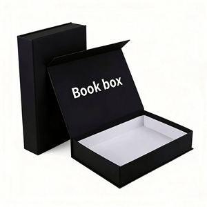 Custom Luxury Black Rigid <b>Book</b> <b>Box</b> With Magnetic Closure Ideal for Premium <b>Book</b> & Gift Packaging - Product Image 2