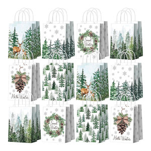 Sac cadeau en papier kraft grand format, écologique, avec logo d'entreprise, pour bijoux, cadeaux, shopping, Noël - Product Image 6