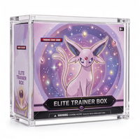 Boîte de rangement et de présentation en acrylique transparent pour cartes TCG Elite Trainer Box avec couvercle magnétique pour collection de cartes