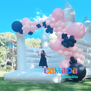 Trắng nhà bị trả lại Inflatable đám cưới màu trắng <span class=keywords><strong>bouncy</strong></span> lâu đài bên thuê nhà <span class=keywords><strong>bouncy</strong></span> với Slide - Product Image 4