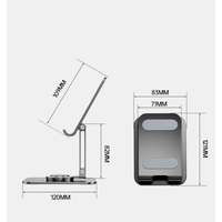 Support de téléphone entièrement métallique, pliable et rotatif pour bureau, support de tablette, support d'ordinateur portable