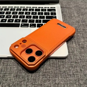 Funda Magnética de Cuero PU sin Marco para iPhone 17 13 14 15 16 Pro Max con Botón Táctil para Cámara y Cubierta Trasera Protectora - Product Image 1