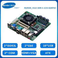 NVR38 _ I512 Nas Mini Carte Mère avec Core I5-6287U 2 * DDR3L 2 Lan 13 SATA 10 USB Single Board Computer