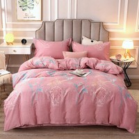 Housse de couette brodée, ensemble de draps en velours, housse de couette rayée, couvre-lit blanc pour hôtel, drap de lit en velours, draps blancs pour hôtel